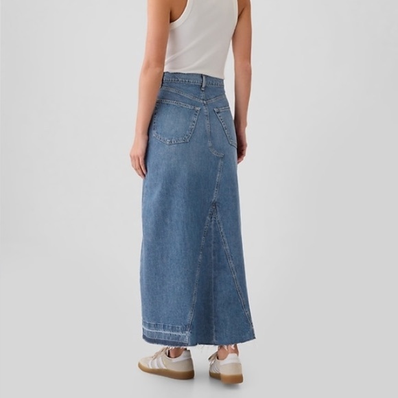 GAP Denim Maxi Skirt, High Rise, Medium Indigo - Picture 2 of 10